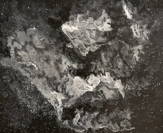 Monochrome nebula painting 1200 x 1000 mm